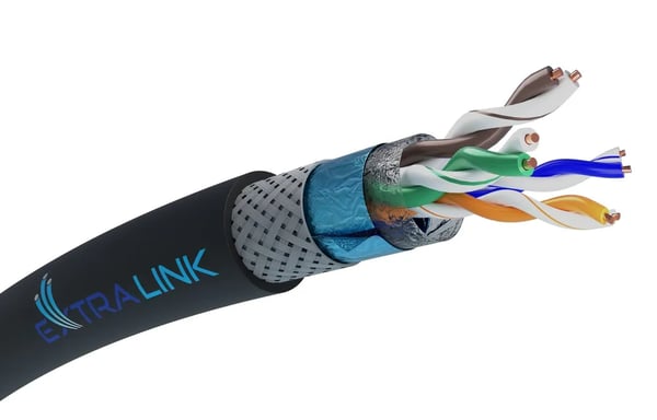 Extralink EX.16262 nätverkskablar Svart 305 m Cat5e SF/UTP (S-FTP) Rund