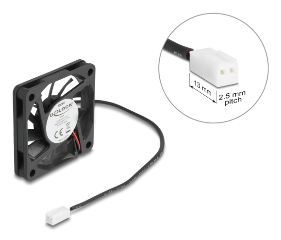 Miniatyrbillede 2 af 3: DeLOCK 67288 Computerkølesystem Computerkabinet Ventilator 6 cm Sort 1 stk