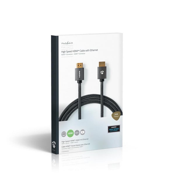 Nedis CVTB34000GY30 HDMI-kabel 3 m HDMI Typ A (standard) Grå