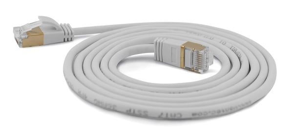 Wantec Patchkabel SSTP CAT7 Ste. CAT6a d=4mm 0.10m grå