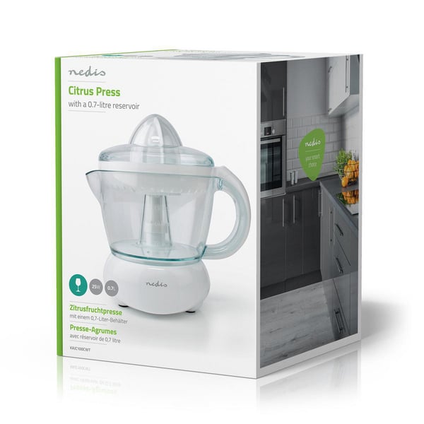 Nedis KAJC100CWT elektrisk citruspresser 0,7 L 25 W Hvid