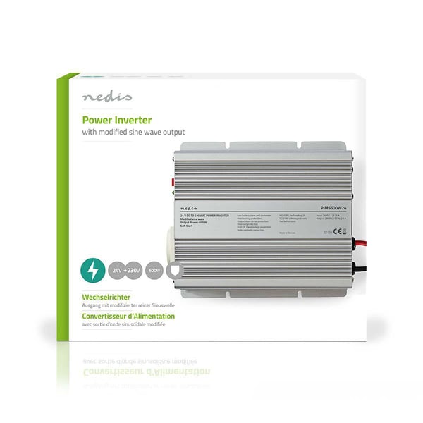 Pikkukuva 10 / 10: Nedis PIMS600W24 virta-adapteri ja vaihtosuuntaaja Sisätila 600 W Hopea