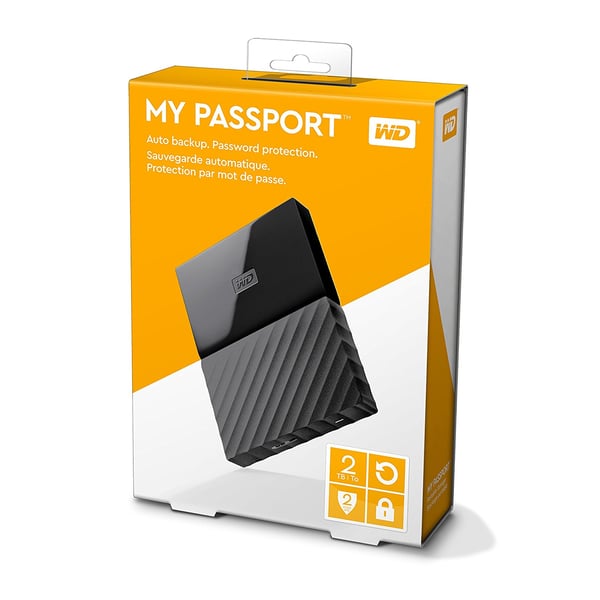 Western Digital My Passport externa hårddiskar 2 TB 2.5" Micro-USB B 3.2 Gen 1 (3.1 Gen 1) Svart