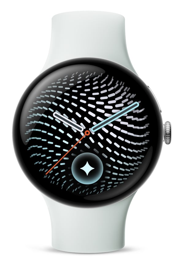 Miniatyrbillede 1 af 4: Google Pixel Watch 5 AMOLED 45 mm Digital Berøringsskærm Sølv Wi-Fi GPS (satellit)