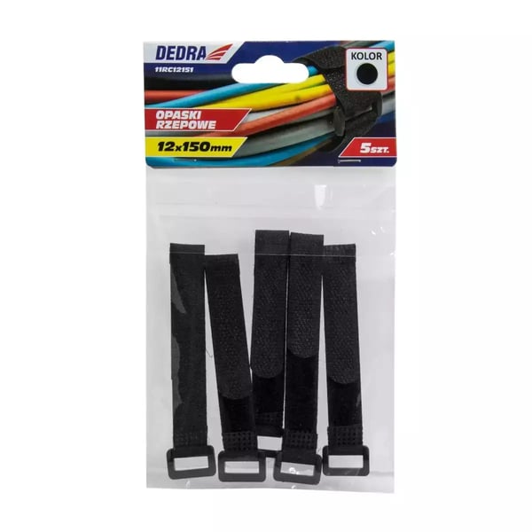 Pikkukuva 1 / 2: DEDRA 11RC16212 nippuside Velcro Musta 10 kpl