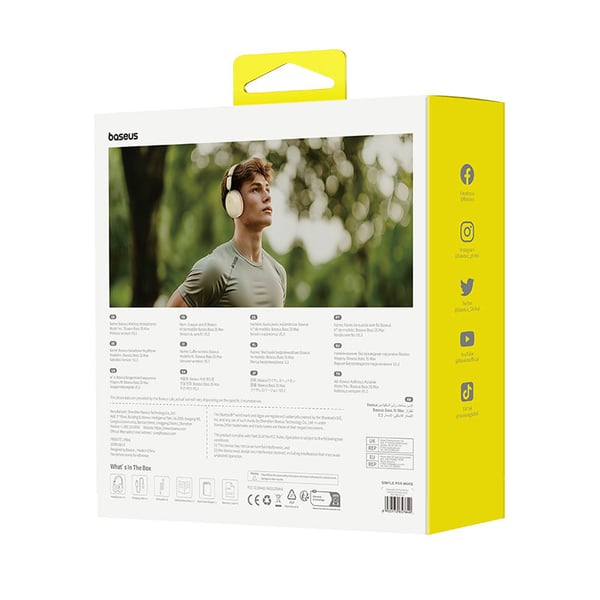 Baseus Bass 35 Max Headset Trådløs Opkald/musik USB Type-C Bluetooth Hvid