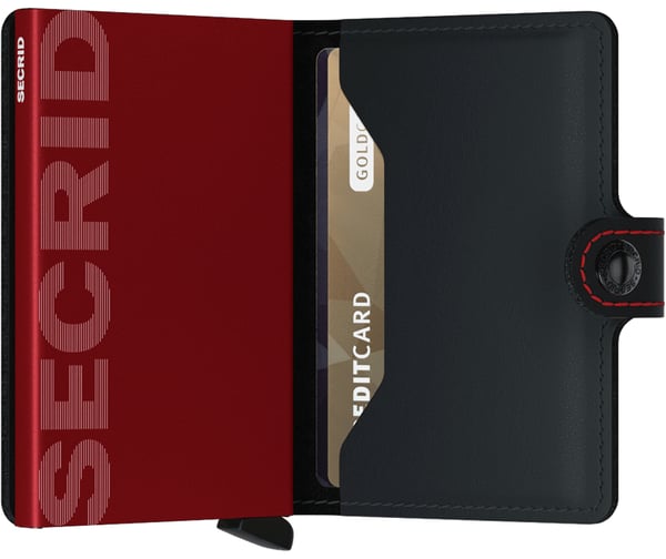 Secrid Miniwallet Matte Vikfodral Svart, Röd Aluminium, Läder
