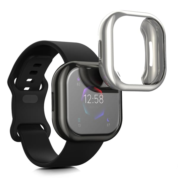 Miniatyrbillede 8 af 8: kwmobile KWM000016GL004C Smart bærbart (wearable) tilbehør Boks Sort, Sølv Silikone