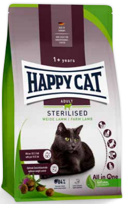 Happy Cat Sterilised Adult tørfoder til kat 1,3 kg Voksen Lam, Ris, Majs