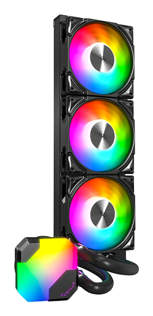 Pikkukuva 5 / 5: Montech HyperFlow ARGB 360 Suoritin All-in-one-nesteenjäähdytin 12 cm Musta 1 kpl