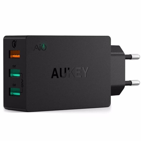 AUKEY PA-T14 oplader til mobil enhed Netbook, Smartphone, Tablet Sort Vekselstrøm, DC Hurtig opladning Indendørs