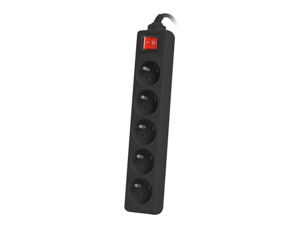 Lanberg PS1-05E-0300-BK jatkojohto 3 m 5 AC-pistorasia(a) Sisätila Valkoinen