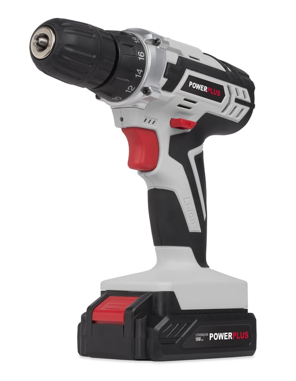 Powerplus POWC1061 borr 1400 RPM utan nyckel 1,48 kg Svart, Grå, Röd