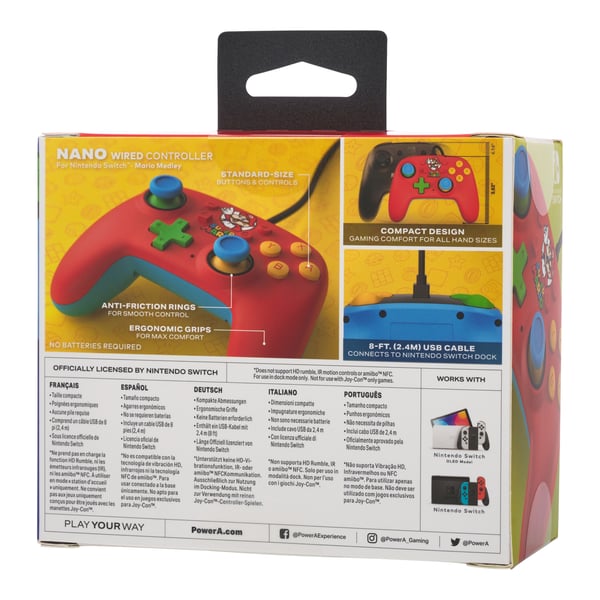 PowerA NSGP0123-01 spil-controller Flerfarvet USB Gamepad Analog Nintendo Switch