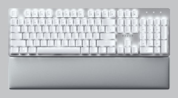 Razer Pro Type Ultra tangentbord Kontor USB + RF Wireless + Bluetooth QWERTY Engelska (USA) Silver, Vit