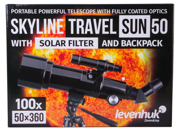 Miniatyrbillede 3 af 18: Levenhuk Skyline Travel Sun 50 Refraktor 135x Sort, Sølv