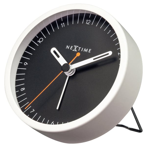 Miniatyrbillede 8 af 8: NeXtime Small Mekanisk vækkeur Sort, Hvid