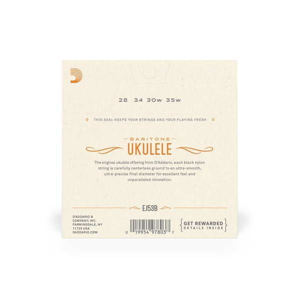 D'Addario EJ53B musiikkisoittimen kieli 4 kpl Nailon Ukulele