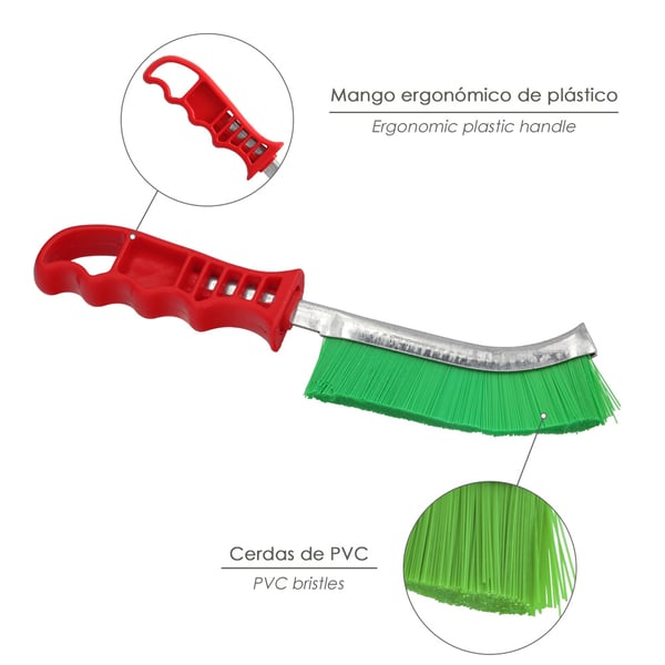 Wolfpack Cepillo Manual P.V.C. Mango Rojo