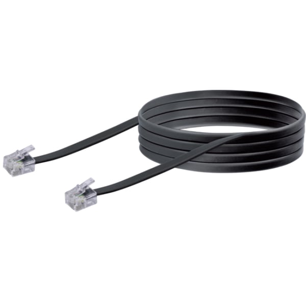 Schwaiger 6.0m RJ-11 - RJ-11 6 m Svart