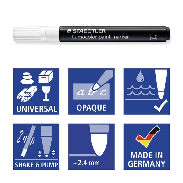 Pikkukuva 4 / 7: Staedtler Lumocolor paint marker 349 6 kpl
