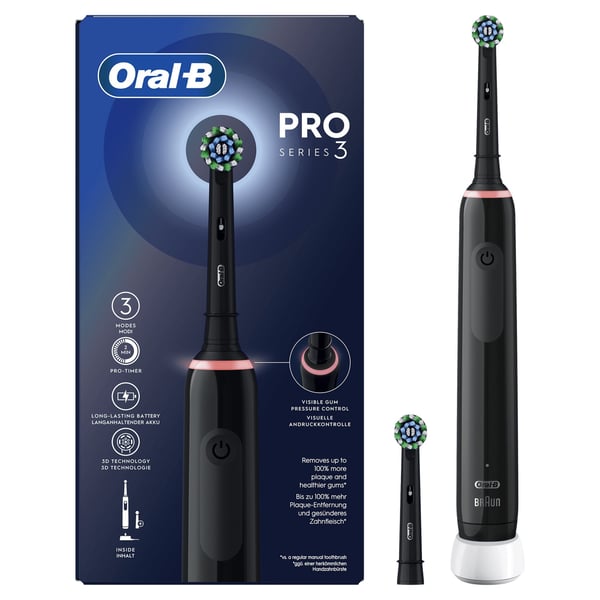 Miniatyrbild 1 av 2: Oral-B Pro 3 Pro3 3000 Vuxen Roterande och oscillerande tandborste Svart