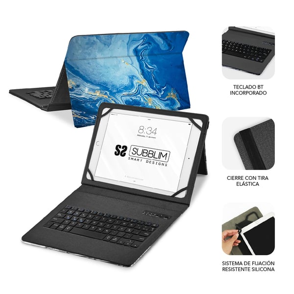 SUBBLIM SUBKT5-BTTB01 tastatur til mobil enhed QWERTY Spansk Bluetooth Flerfarvet