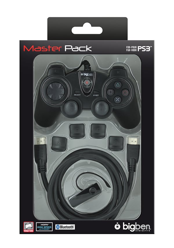 Bigben Interactive BB297218 Musta USB 2.0 Pad-ohjain Analoginen PC, Playstation 3