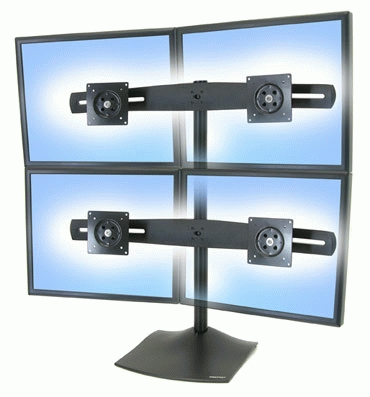 Ergotron DS Series DS100 Quad Monitor Desk Stand 61 cm (24") Skrivebord Sort