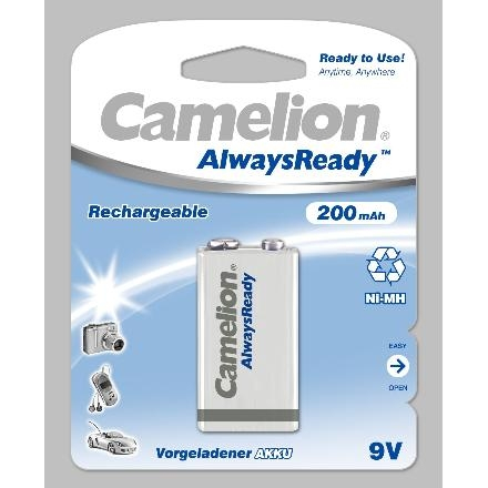 Camelion NH-9V200ARBP1 Genopladeligt batteri 9V Nikkel-Metalhydrid (NiMH) Camelion NH-9V200ARBP1 Genopladeligt batteri 9V Nikkel-Metalhydrid (NiMH)