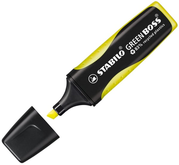 Miniatyrbillede 1 af 5: STABILO GREEN BOSS speedmarker 1 stk Mejselspids Gul
