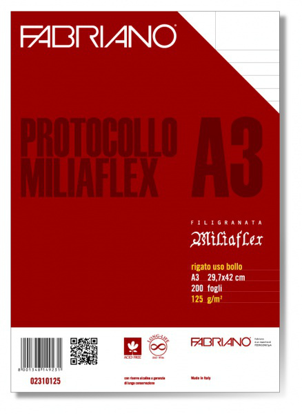 Fabriano Protocollo Miliaflex luonnospaperi 200 arkkia Fabriano Protocollo Miliaflex luonnospaperi 200 arkkia