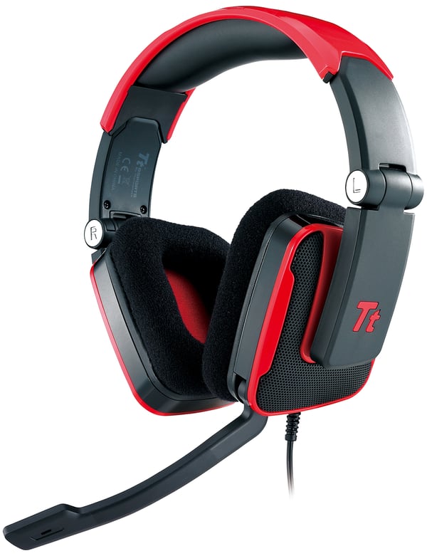 Tt eSPORTS Shock Headset Ledningsført Spil Sort, Rød