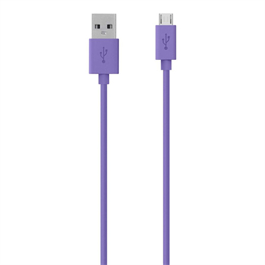 Belkin F2CU012BT2M-PUR USB-kabel USB 2.0 2 m USB A Micro-USB B 0,48 Gbit/sek. Lilla