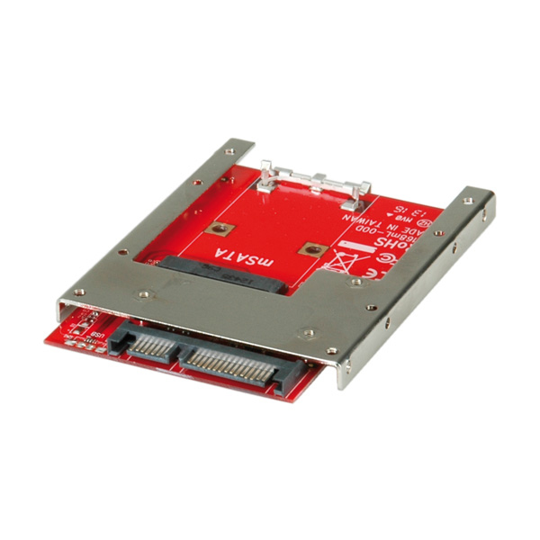 Miniatyrbild 1 av 2: ROLINE Adapter, mSATA SSD to 2.5 SATA 22pin nätverkskort/adapters