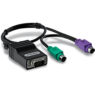 Miniatyrbillede 1 af 3: Trendnet TK-CAT5P PS/2-kabel 0,4 m 2x 6-p Mini-DIN Sort