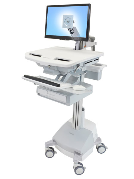 Ergotron StyleView Aluminium, Grå, Vit Plattskärm Multimediavagn