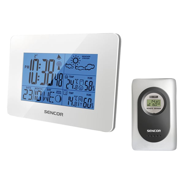 Miniatyrbillede 1 af 2: Sencor SWS 51 W digital vejrstation Hvid