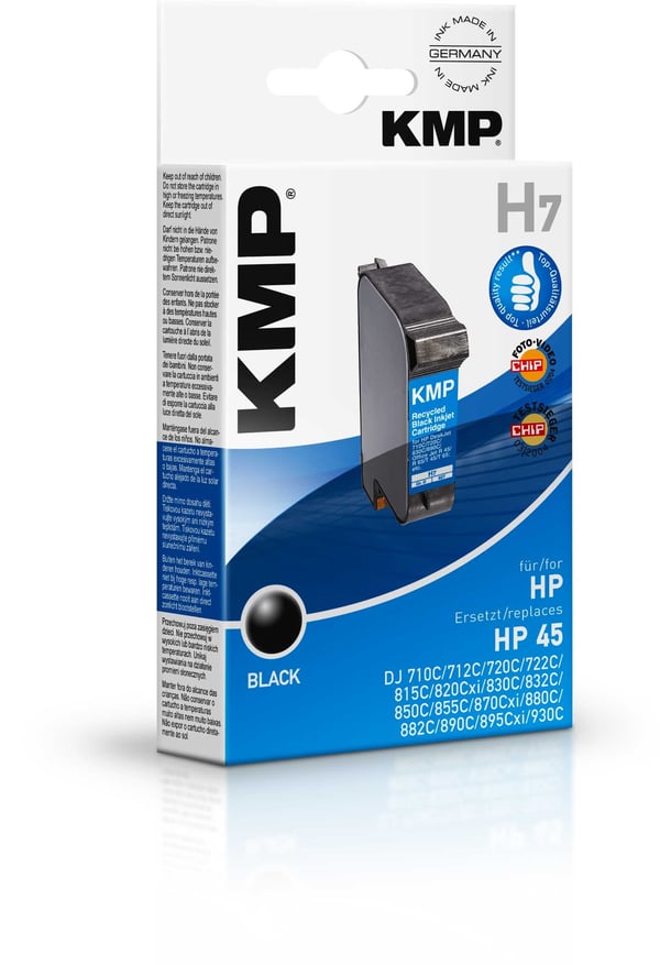 KMP H7 blækpatron 1 stk Sort
