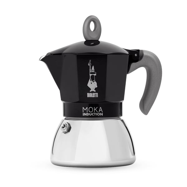 Bialetti Moka maker Induktio, Musta - 4 kuppia