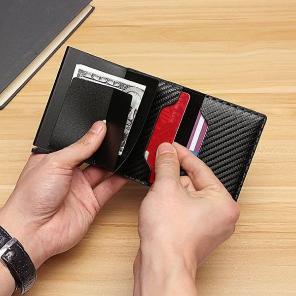 PopUp-pung med RFID-beskyttelse i Sort kulfiber