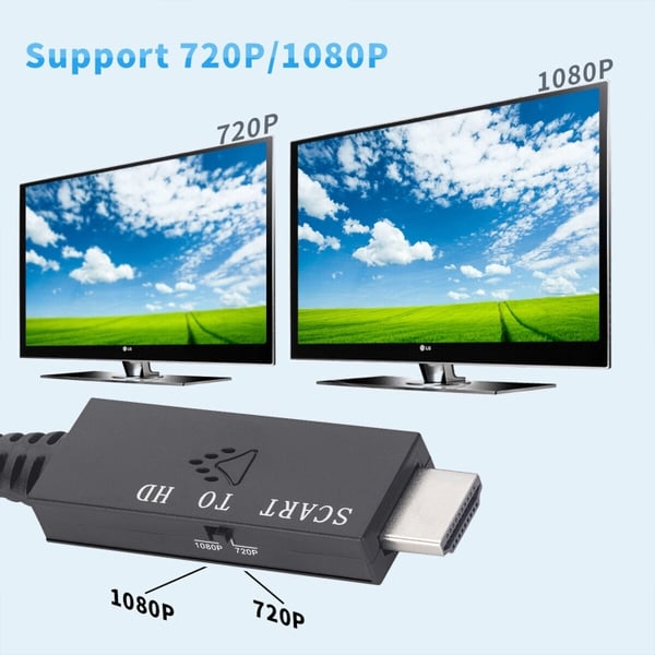 Scart til HDMI-konverter med understøttelse af 720p og 1080p