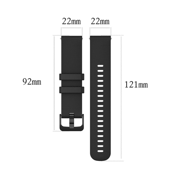 Silikonarmbånd 22mm for Garmin Vivoactive 4 - Svart
