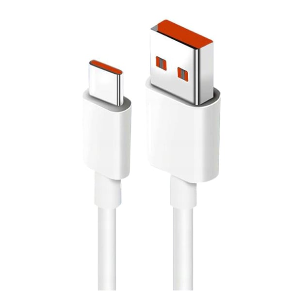 Xiaomi USB till USB-C kabel – 1 meter med 6A snabbladdning - Vit