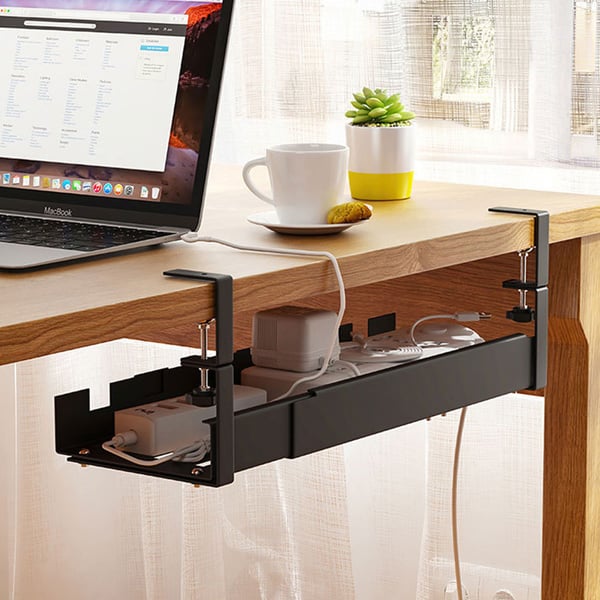 Kabelkanal til skrivebord med justerbar klemme