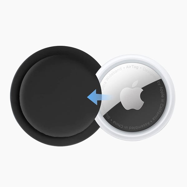 AirTag-holder i silikone / sort AirTag-cover / beskyttelsesetui til AirTag / nøglering til tracker