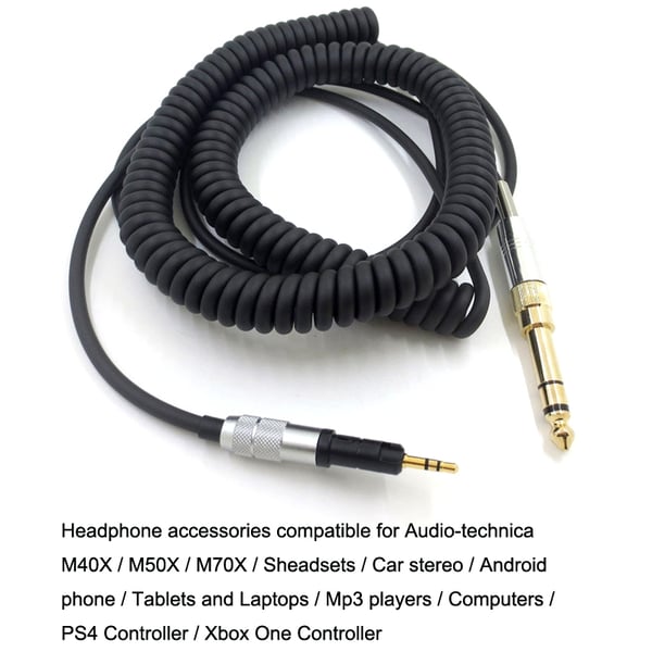 Lydkabel til Audio Technica ATH-M50X / ATH-M40X 6,35+3,5 mm til 2,5 mm - 1,5-5m