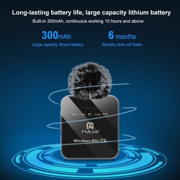 Puluz Trådløse mikrofoner med modtager til enheder med USB-C