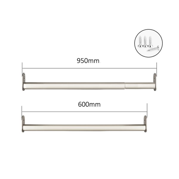 Justerbar Klesstang 60-95cm - Sølv