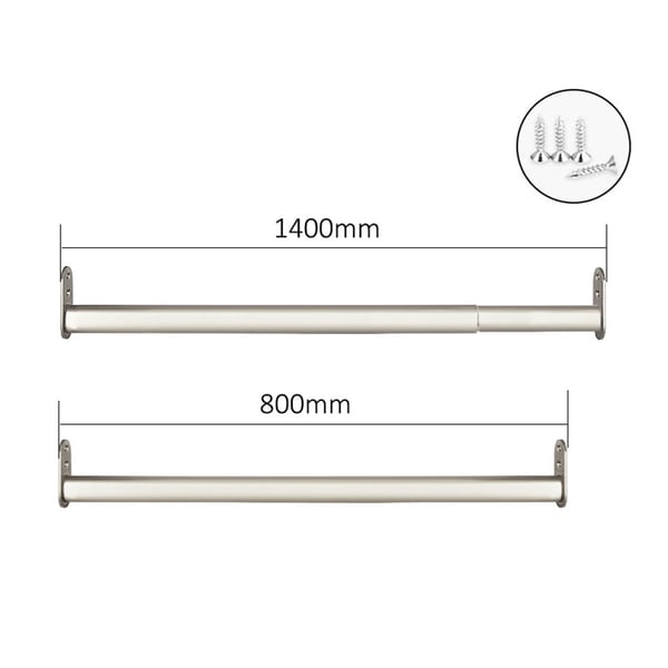 Justerbar Klesstang 80-140cm - Sølv